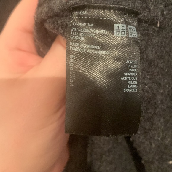 Fabulous Fuzzy Charcoal Grey Wool Blend Throw from Uniqlo SZ XL 🔥 - Picture 4 of 5